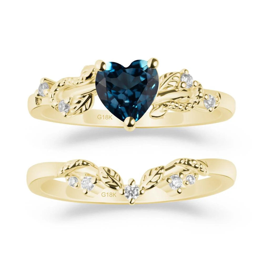 Snake Inspire London Blue Topaz Wedding Ring Set - Image 6