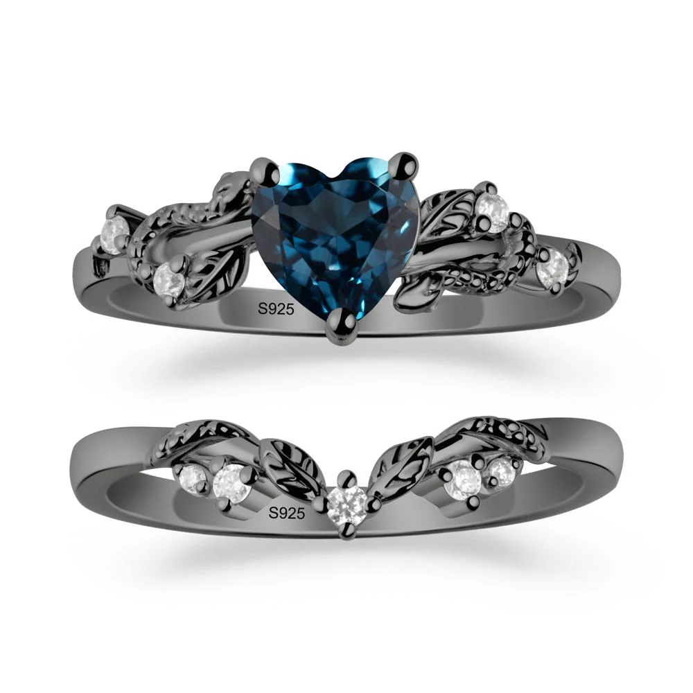 Snake Inspire London Blue Topaz Wedding Ring Set - Image 7