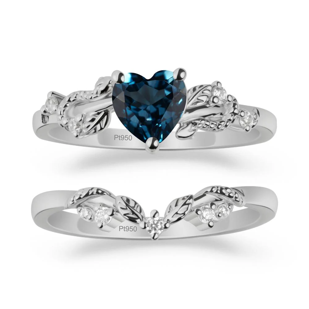 Snake Inspire London Blue Topaz Wedding Ring Set - Image 8