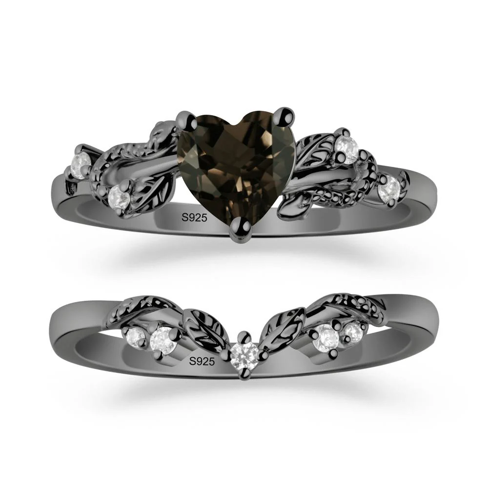Snake Inspire Smoky Quartz Wedding Ring Set - Image 7