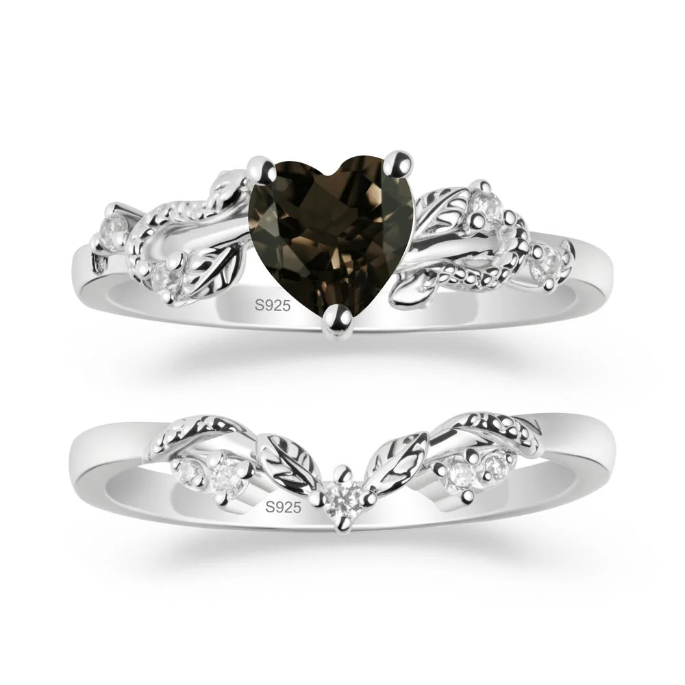 Snake Inspire Smoky Quartz Wedding Ring Set - Image 9