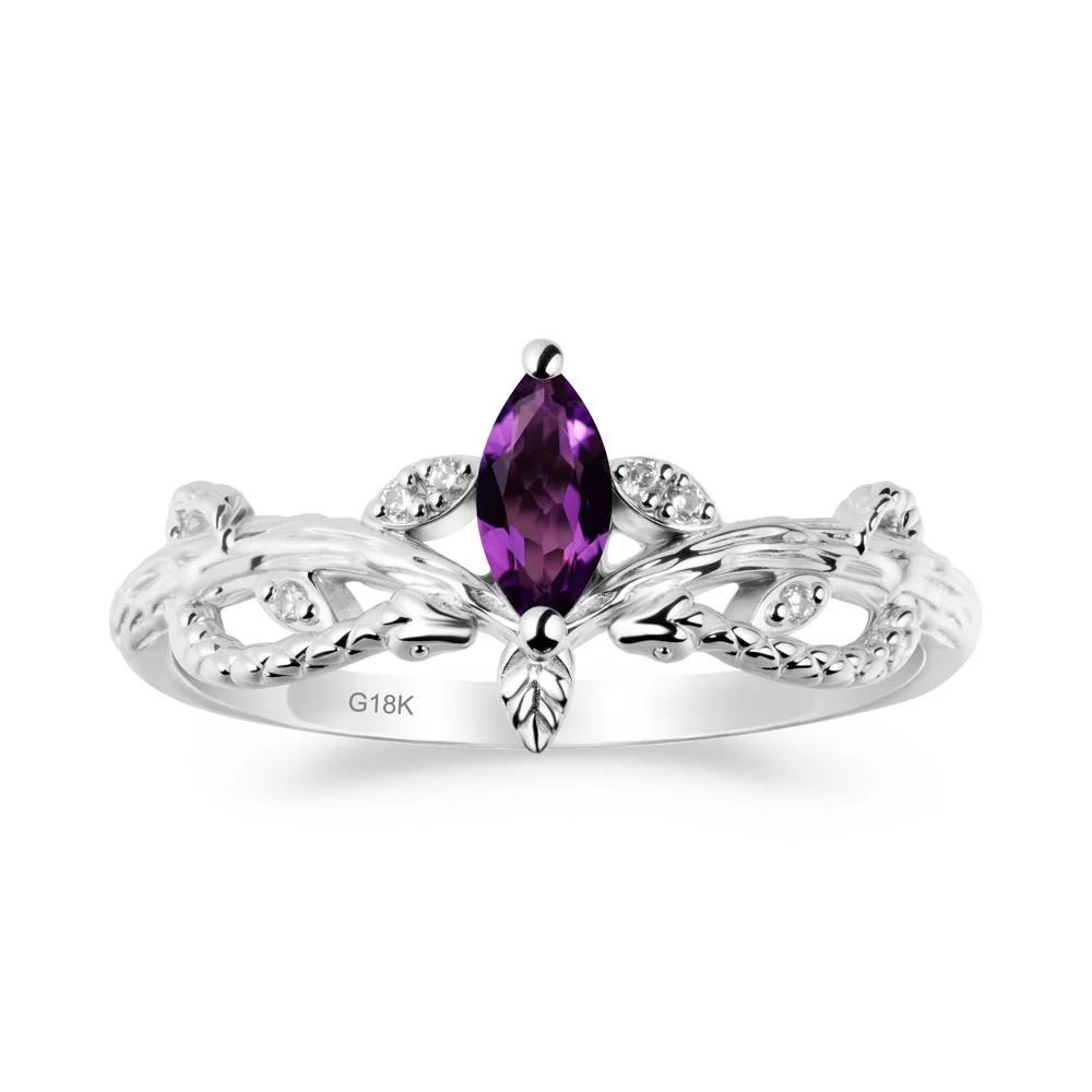 Snake Inspired Marquise Amethyst Ring - Image 6