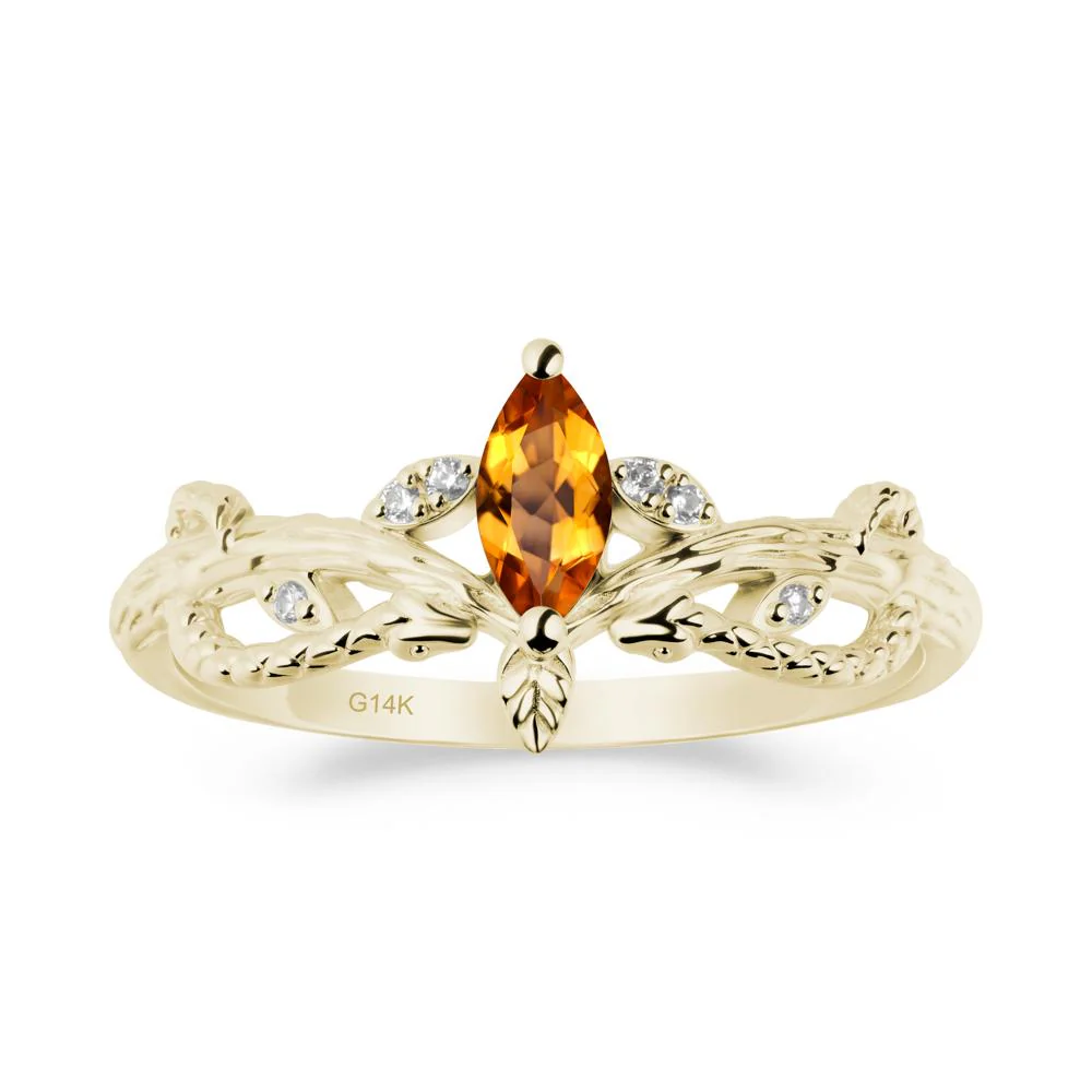 Snake Inspired Marquise Citrine Ring - Image 4