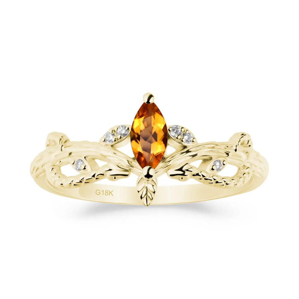 Snake Inspired Marquise Citrine Ring - Image 7