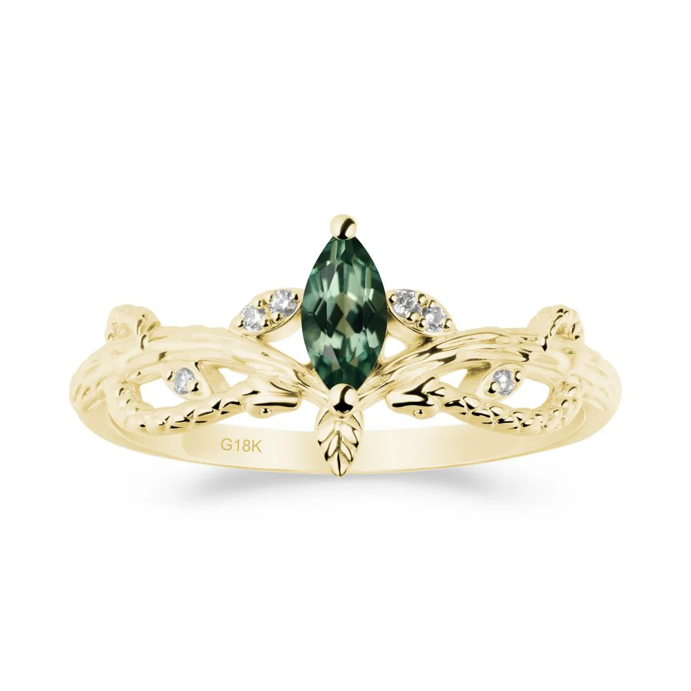 Snake Inspired Marquise Green Sapphire Ring - Image 7