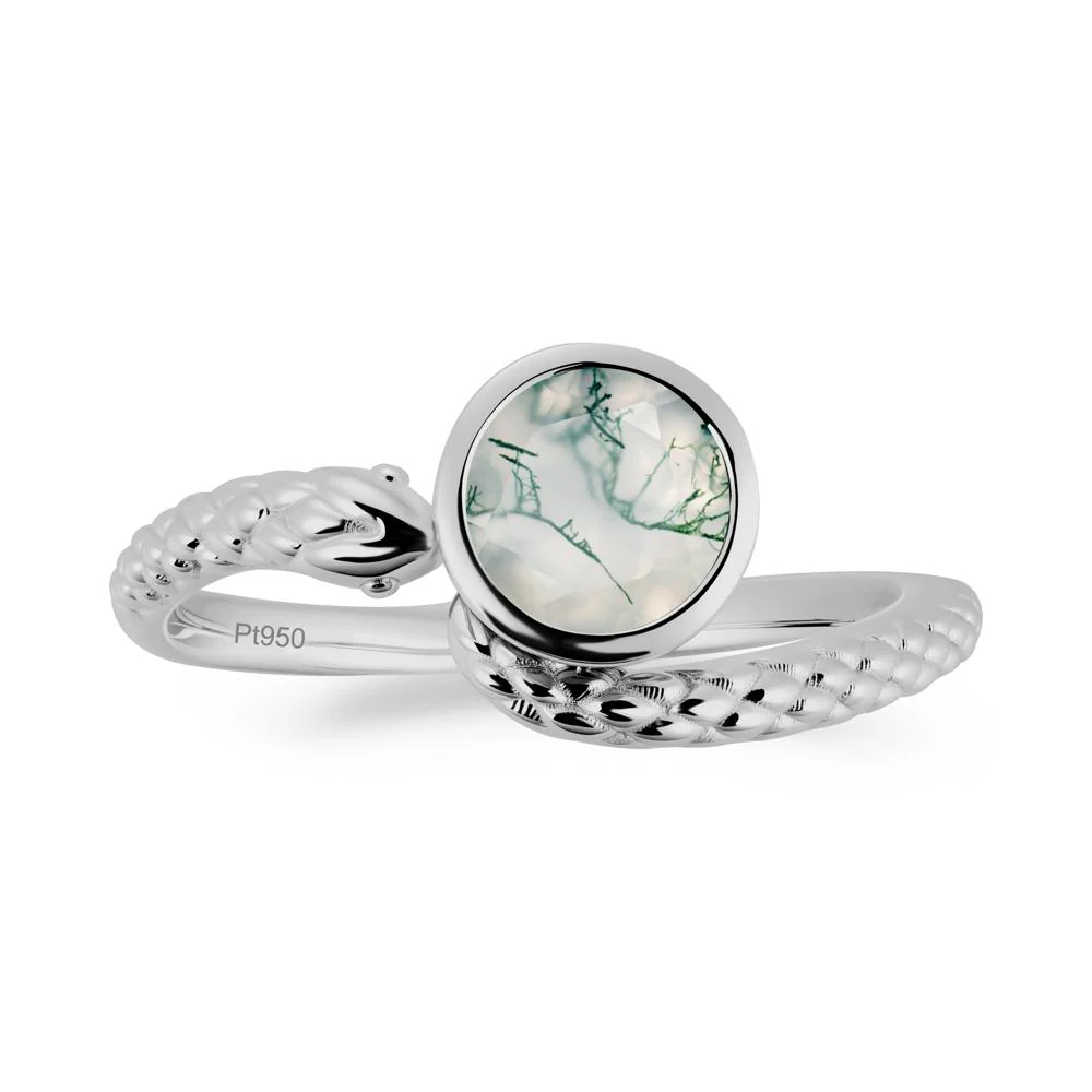 Snake Wrap Moss Agate Ring