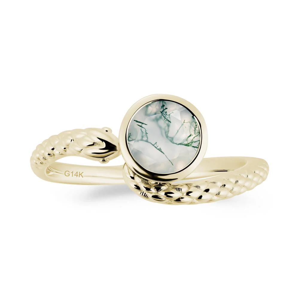 Snake Wrap Moss Agate Ring - Image 3