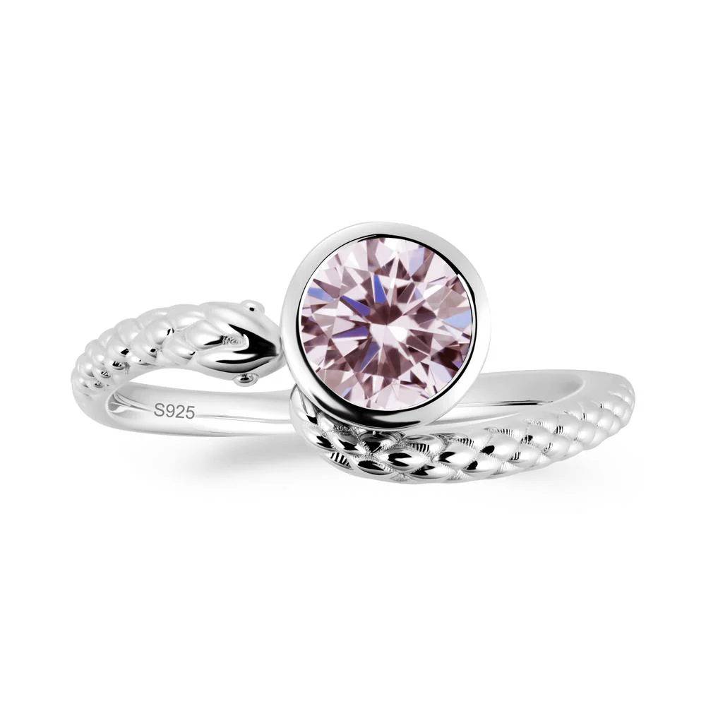 Snake Wrap Pink Cubic Zirconia Ring - Image 4