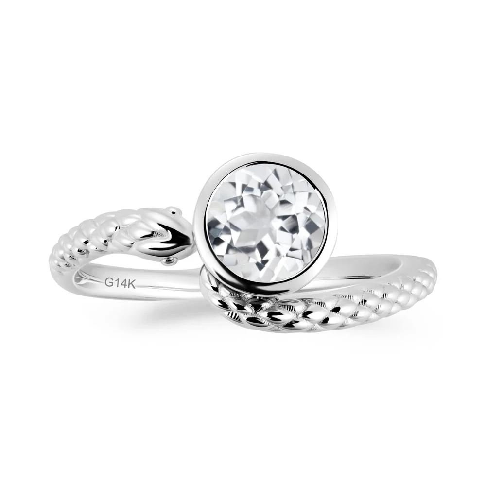 Snake Wrap White Topaz Ring - Image 8