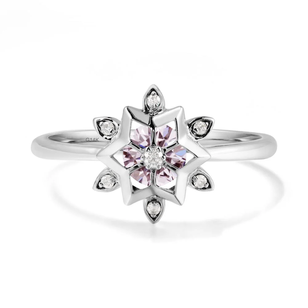 Snowflake Pink Cubic Zirconia Ring - Image 3