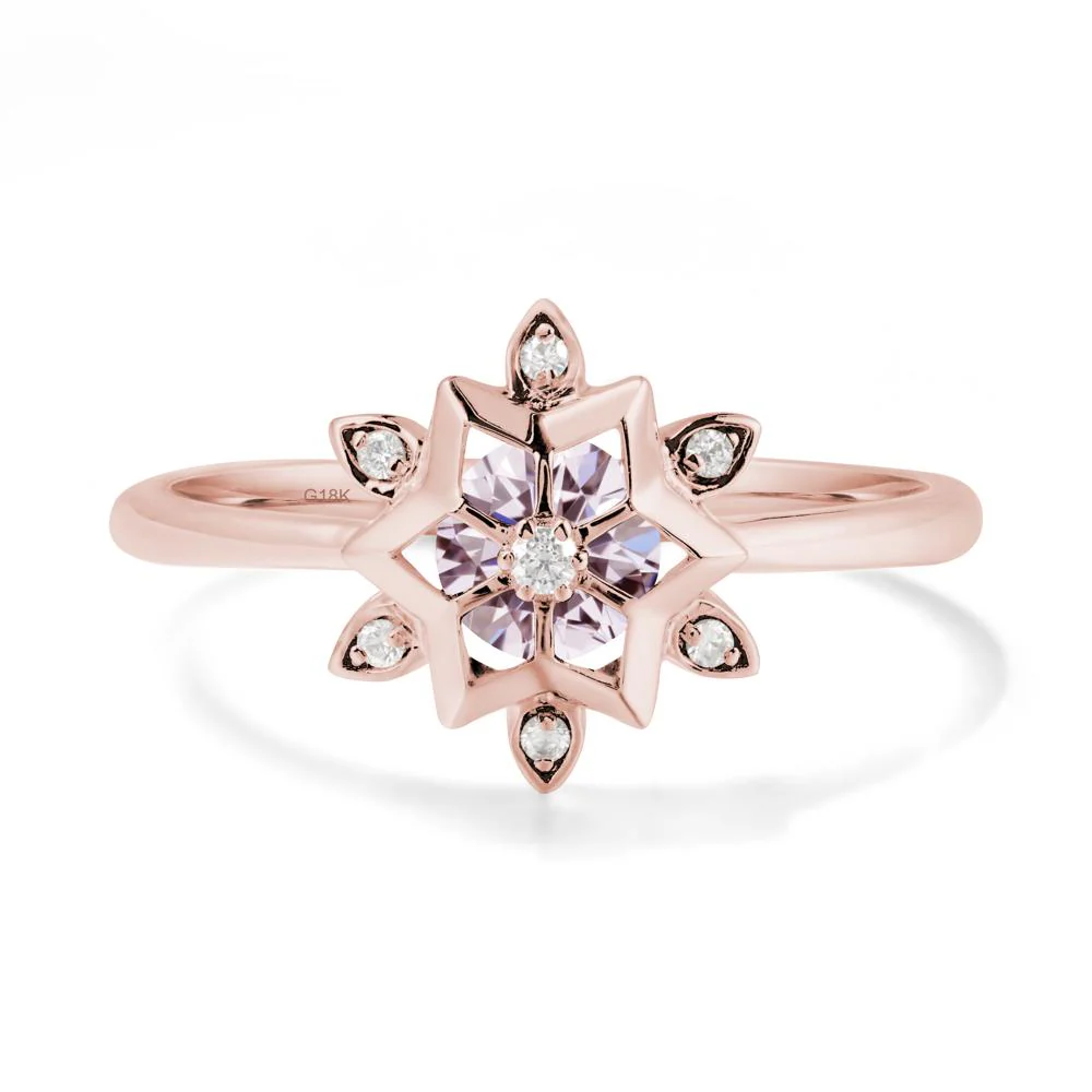 Snowflake Pink Cubic Zirconia Ring - Image 5