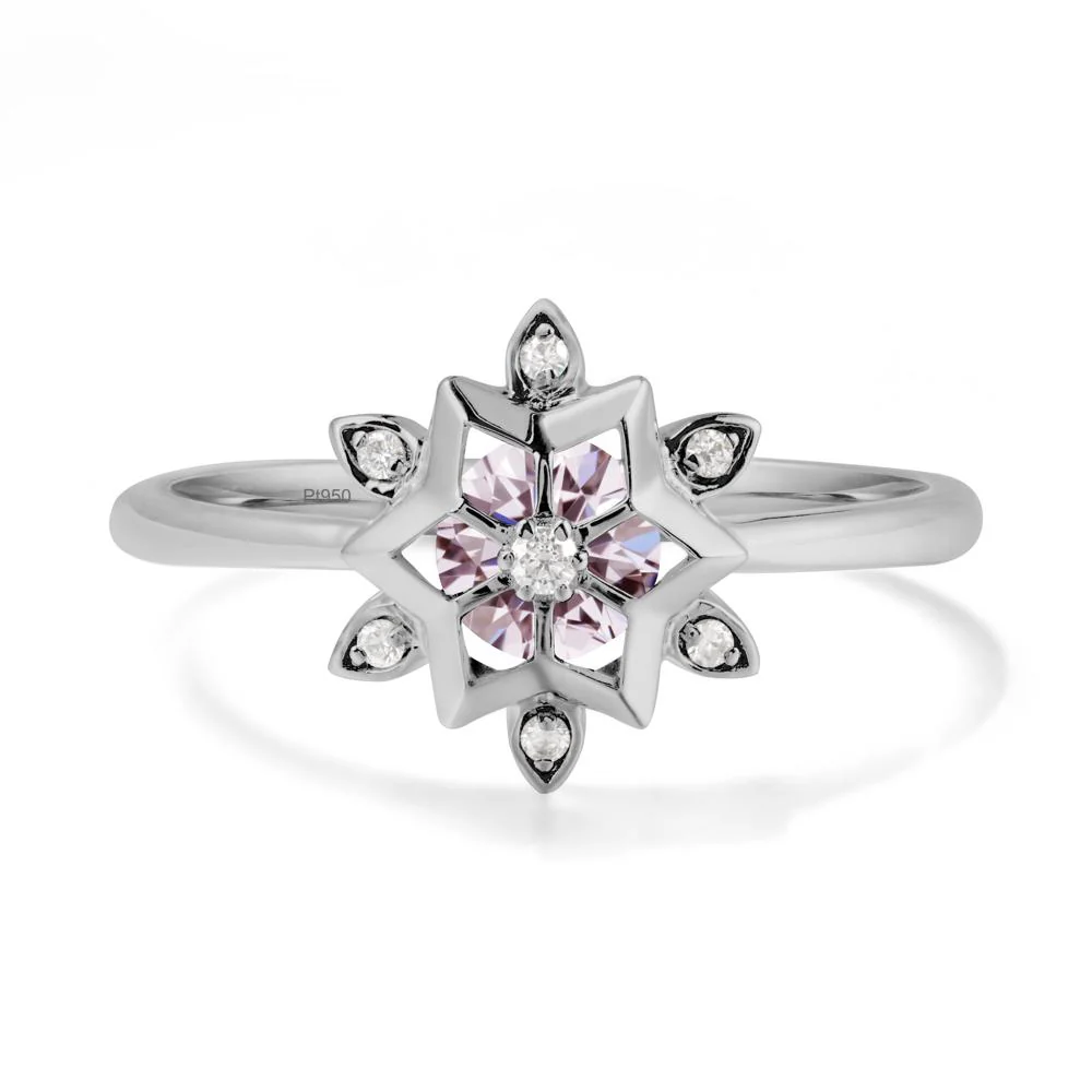 Snowflake Pink Cubic Zirconia Ring - Image 9