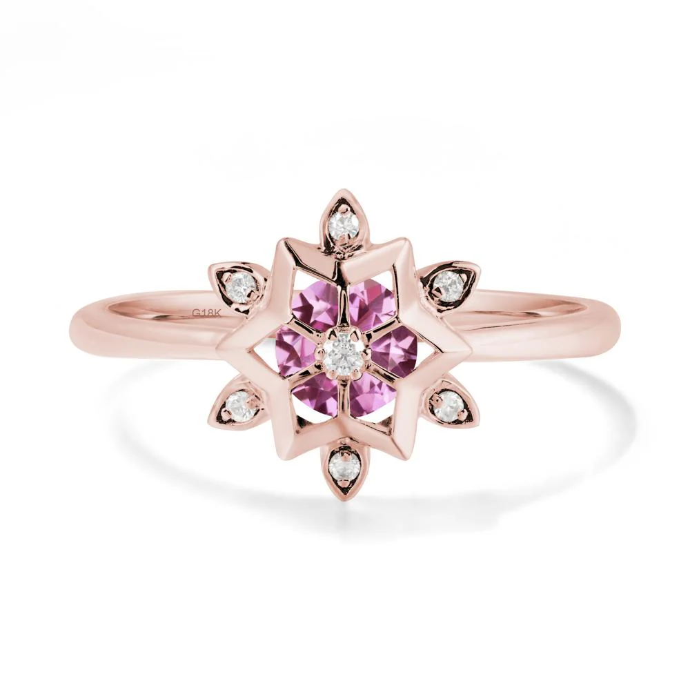 Snowflake Pink Sapphire Ring - Image 4