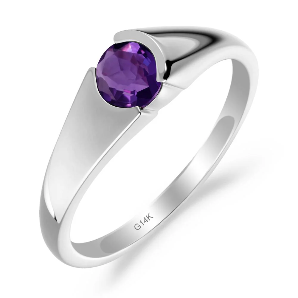 Solitaire Amethyst Promise Ring - Image 5