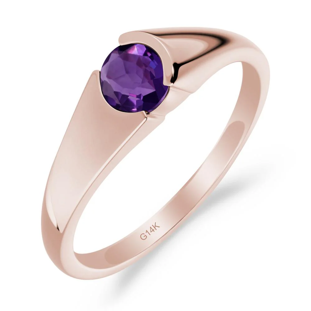 Solitaire Amethyst Promise Ring - Image 6