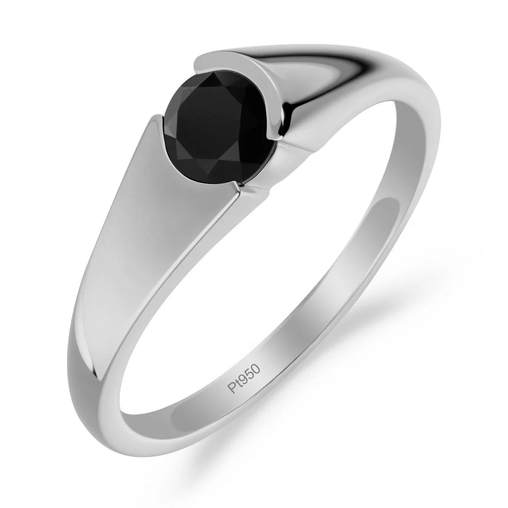 Solitaire Black Spinel Promise Ring
