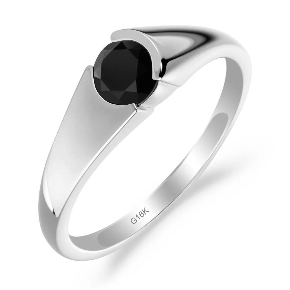 Solitaire Black Spinel Promise Ring - Image 2