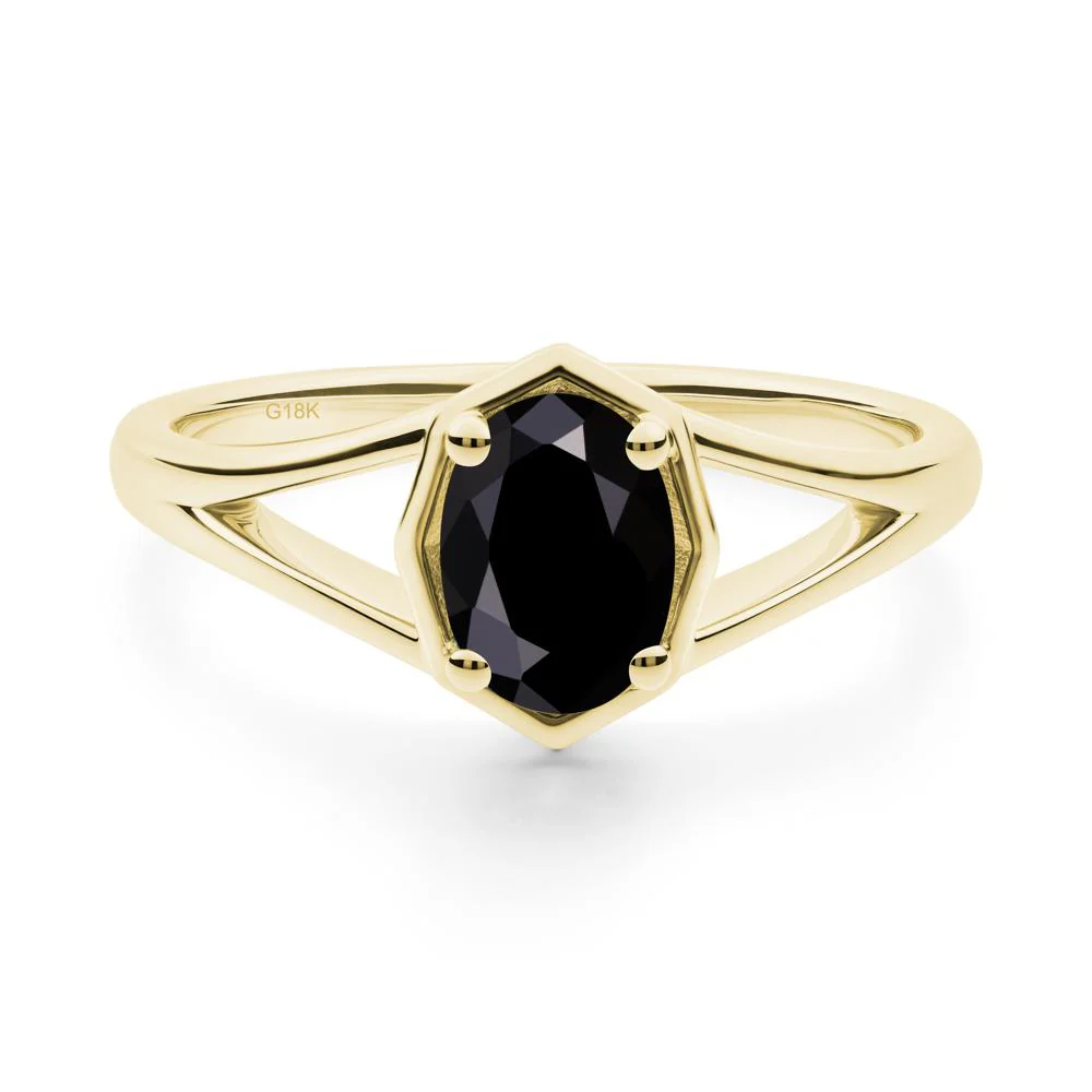 Solitaire Black Spinel Ring with Octagon Frame - Image 8