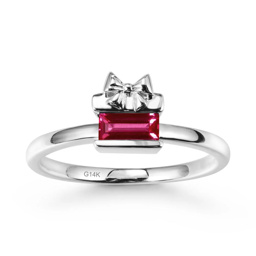 Solitaire Bow Knot Ruby Ring - Image 3
