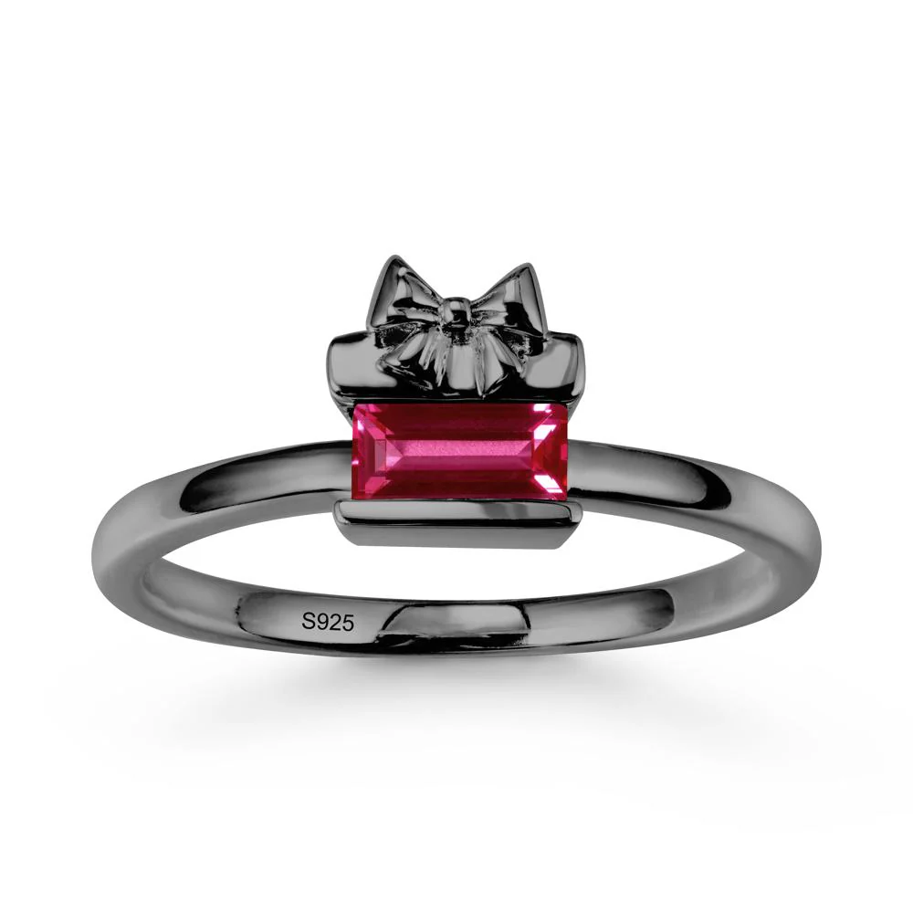 Solitaire Bow Knot Ruby Ring - Image 7