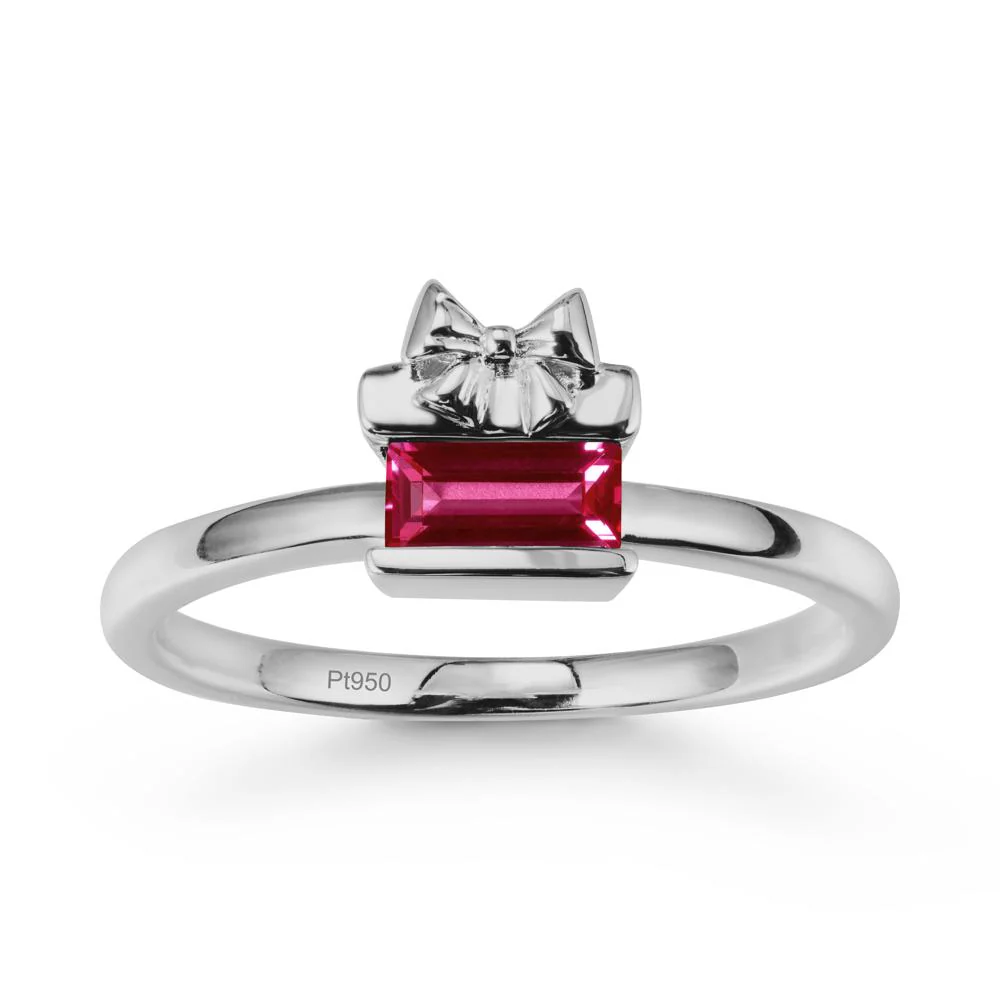 Solitaire Bow Knot Ruby Ring - Image 8