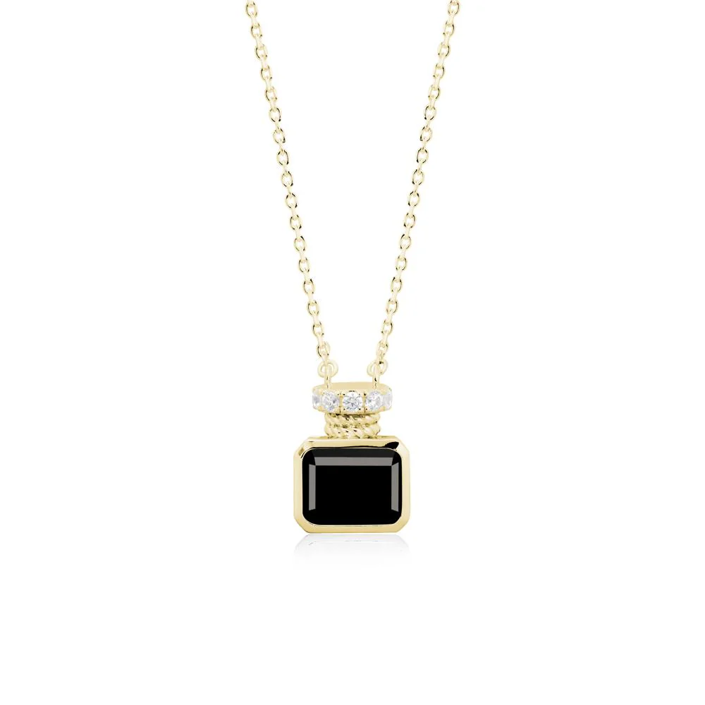 Solitaire Emerald Cut Black Spinel Necklace - Image 6