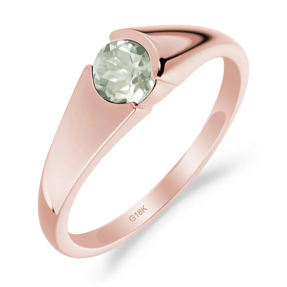 Solitaire Green Amethyst Promise Ring - Image 2