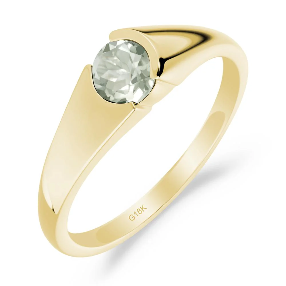 Solitaire Green Amethyst Promise Ring - Image 5