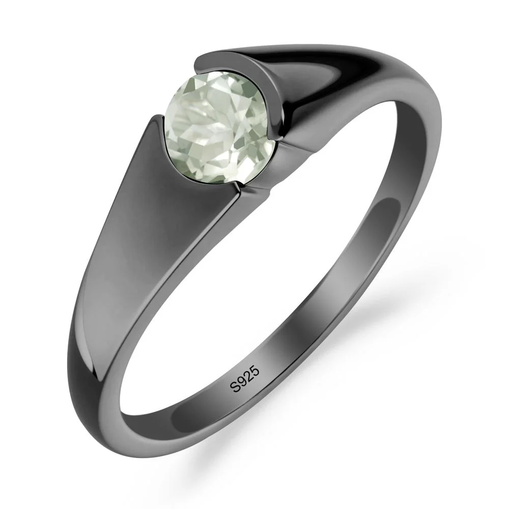 Solitaire Green Amethyst Promise Ring - Image 7