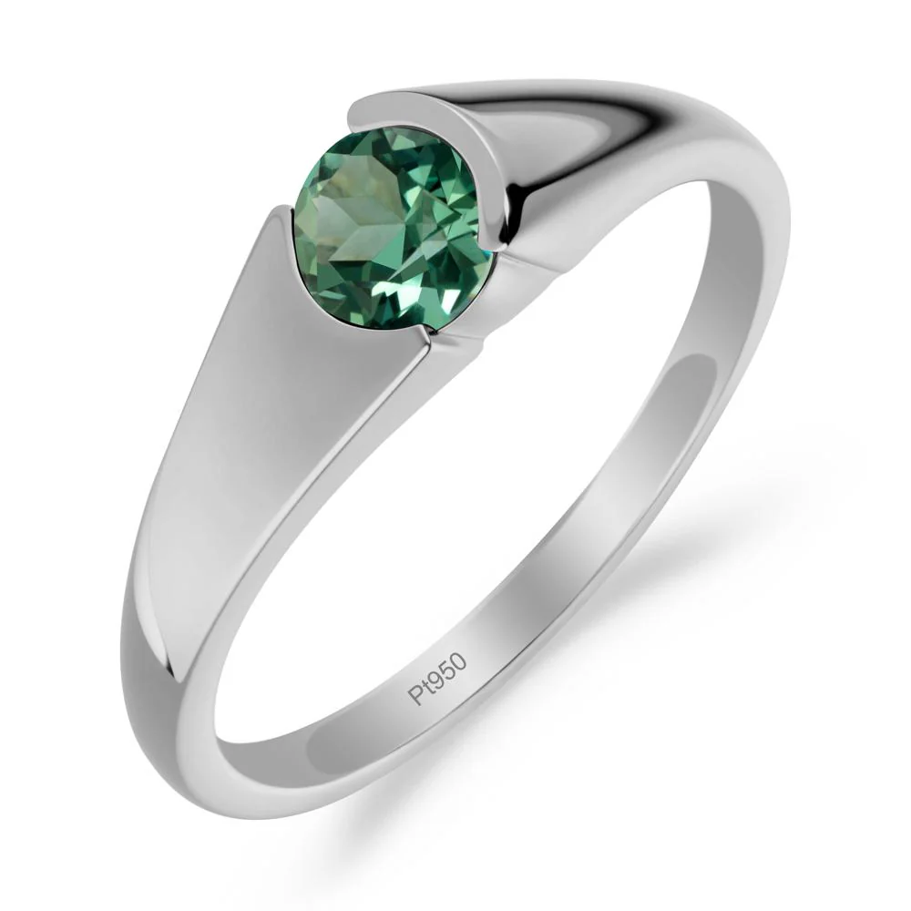 Solitaire Green Sapphire Promise Ring