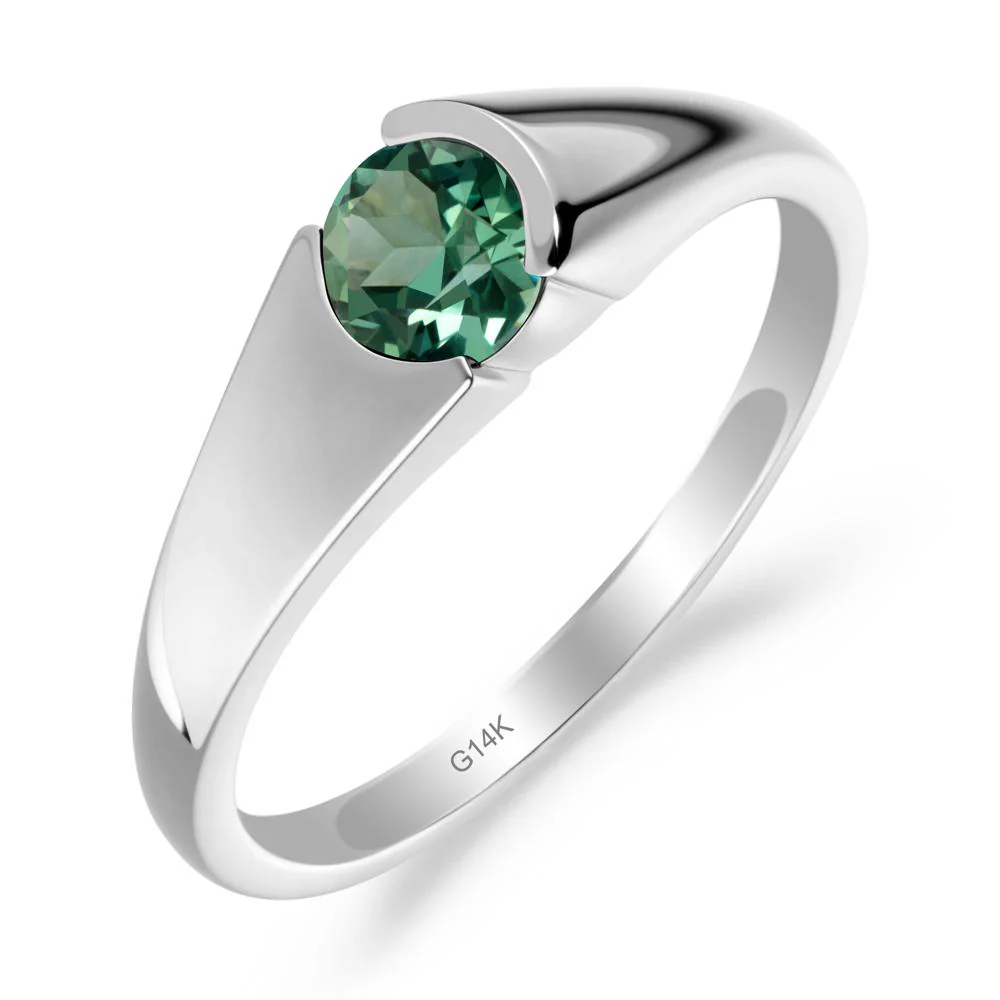Solitaire Green Sapphire Promise Ring - Image 6