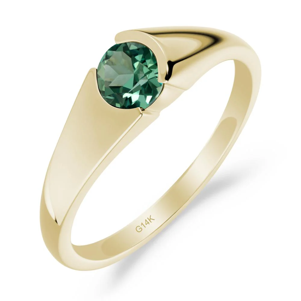 Solitaire Green Sapphire Promise Ring - Image 9