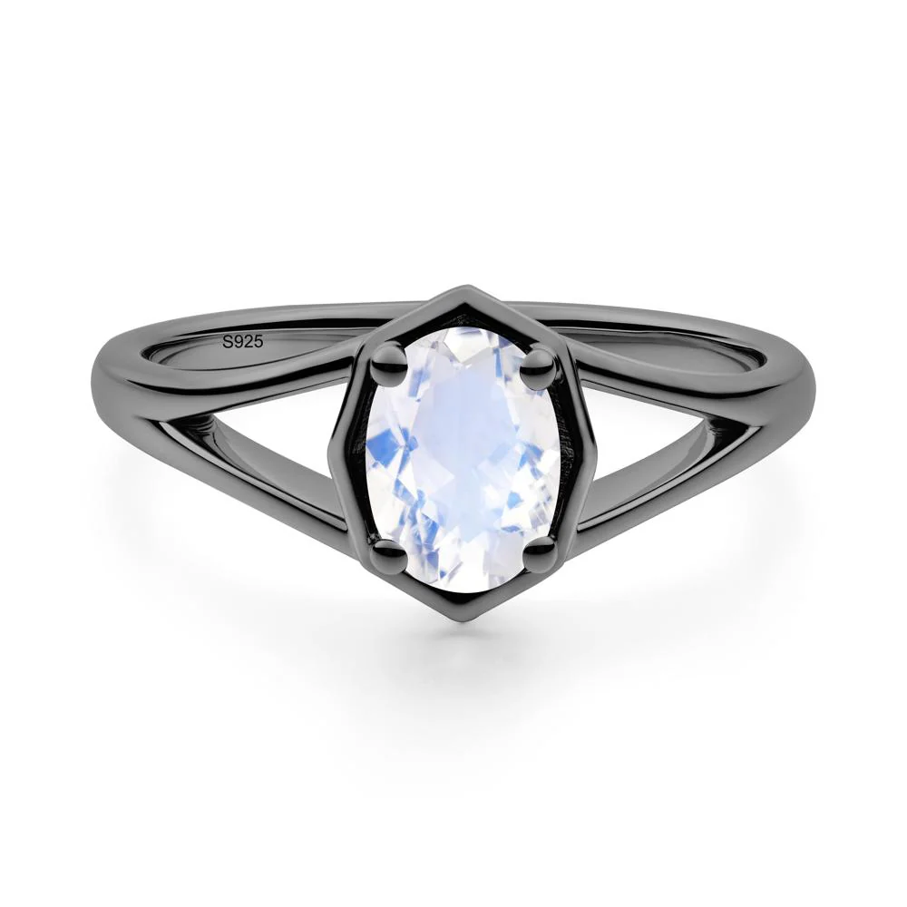 Solitaire Moonstone Ring with Octagon Frame - Image 3