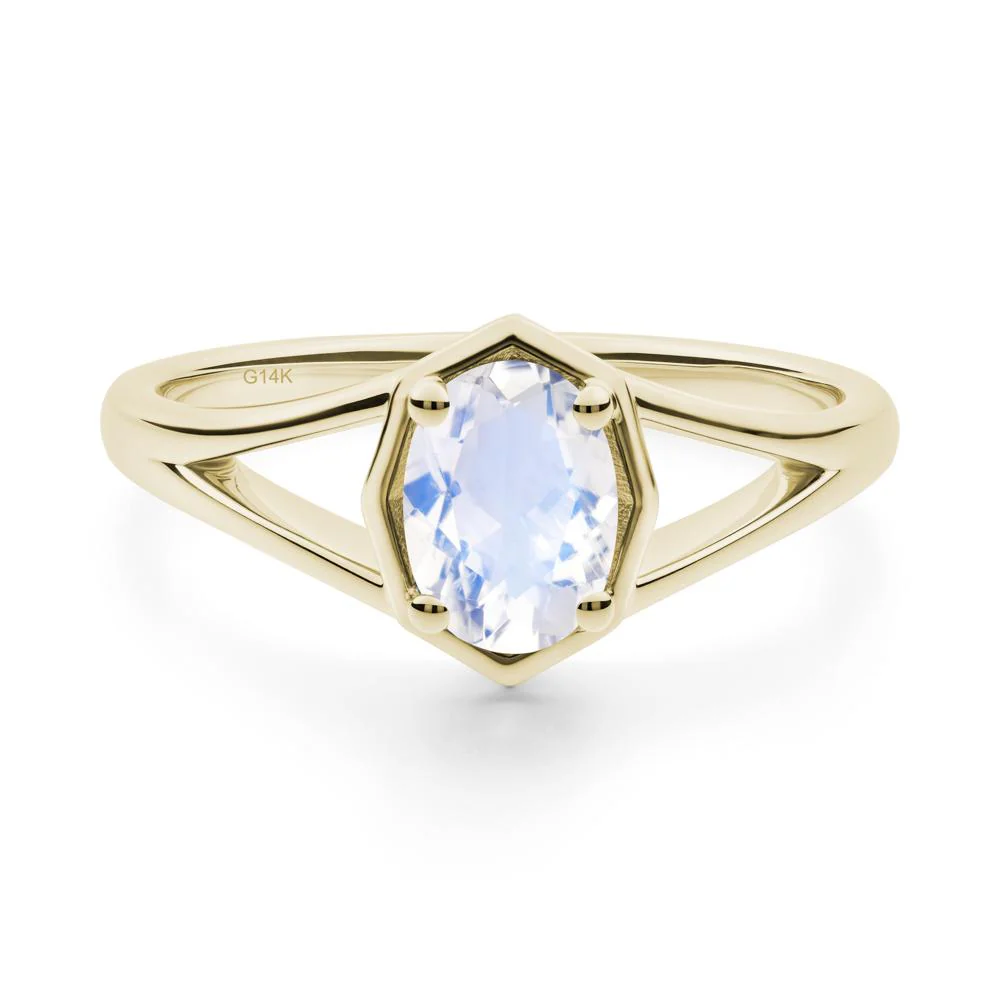 Solitaire Moonstone Ring with Octagon Frame - Image 4
