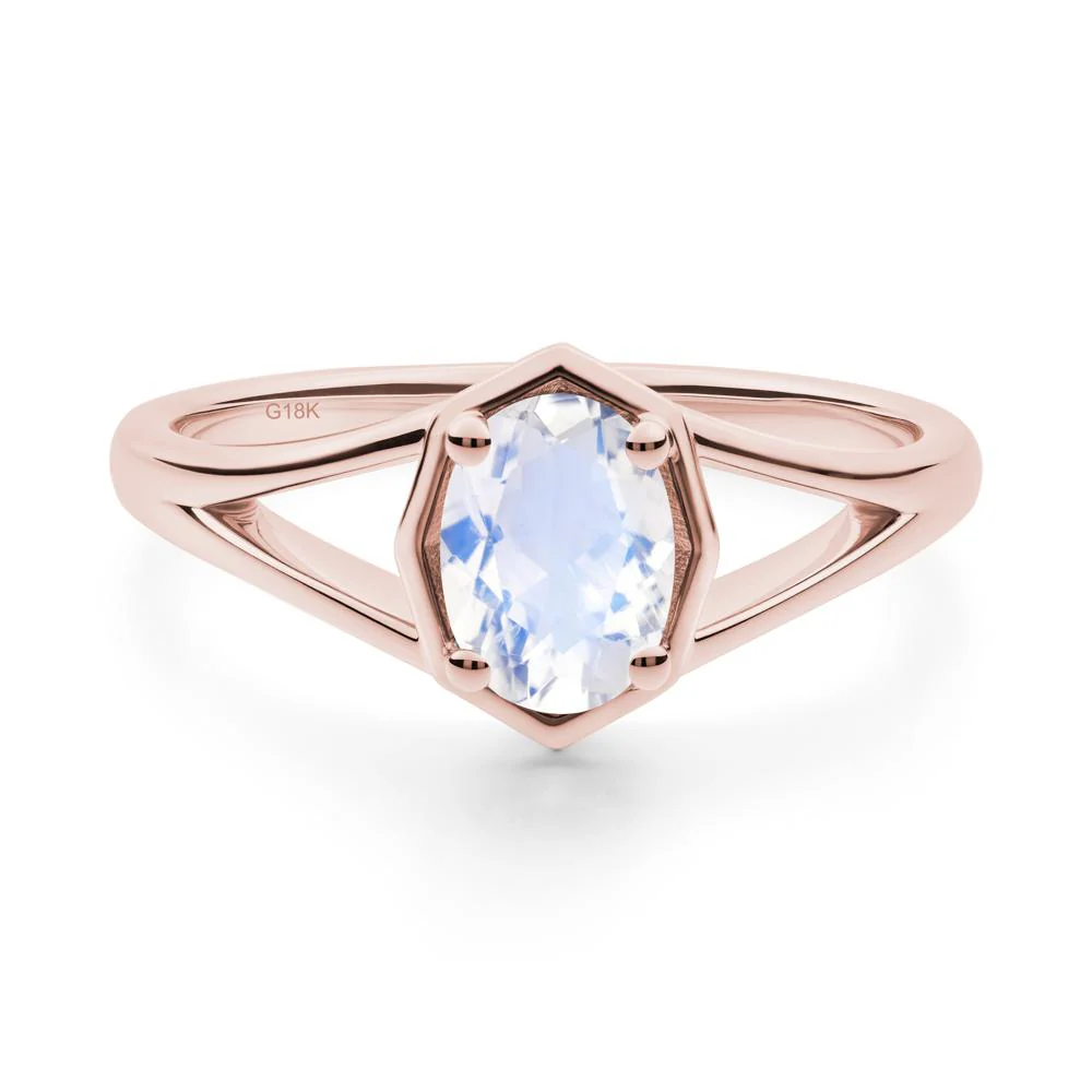 Solitaire Moonstone Ring with Octagon Frame - Image 5