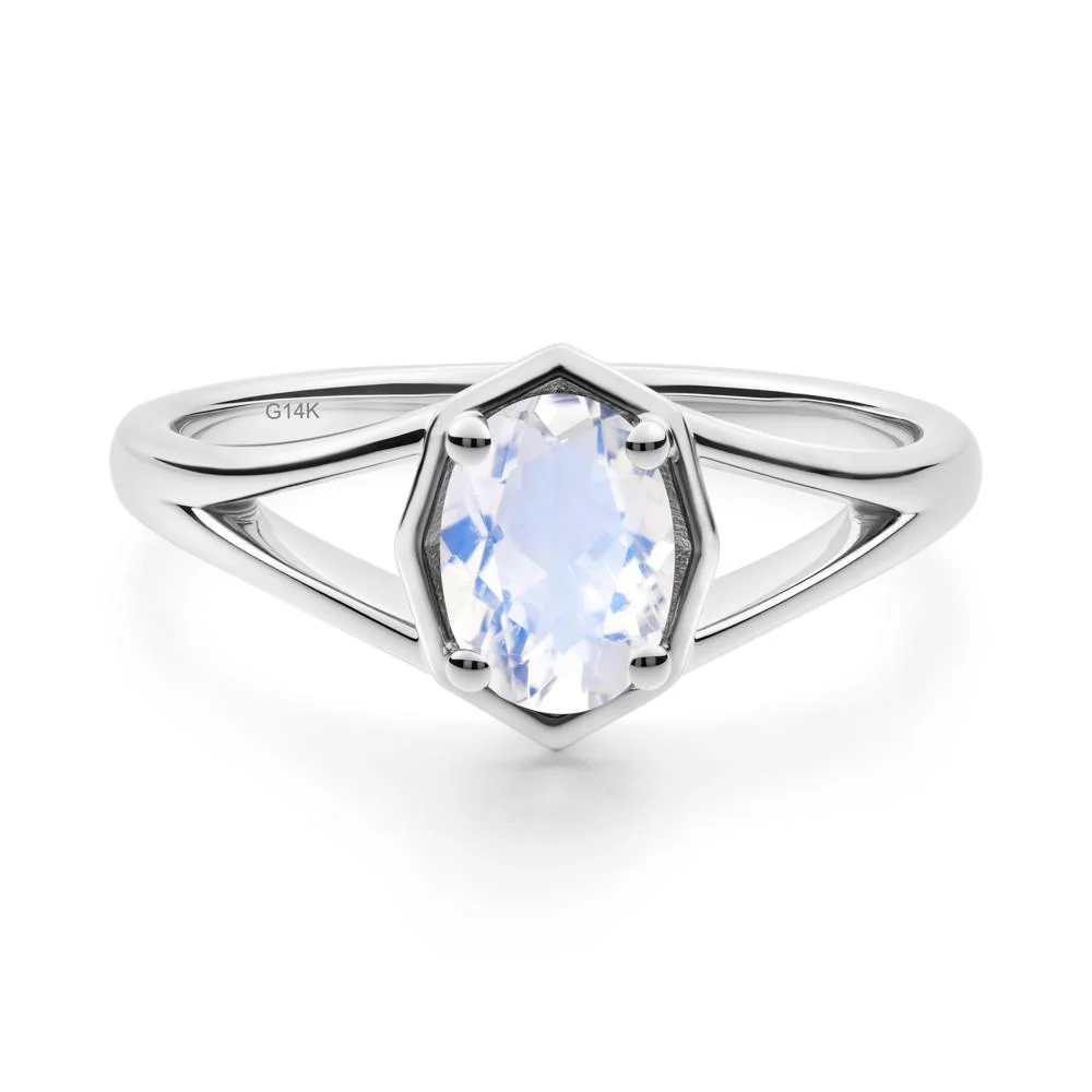 Solitaire Moonstone Ring with Octagon Frame - Image 7