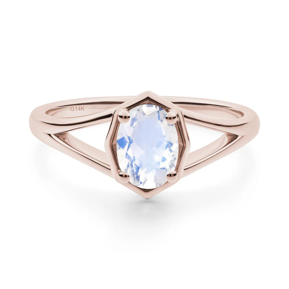 Solitaire Moonstone Ring with Octagon Frame - Image 9