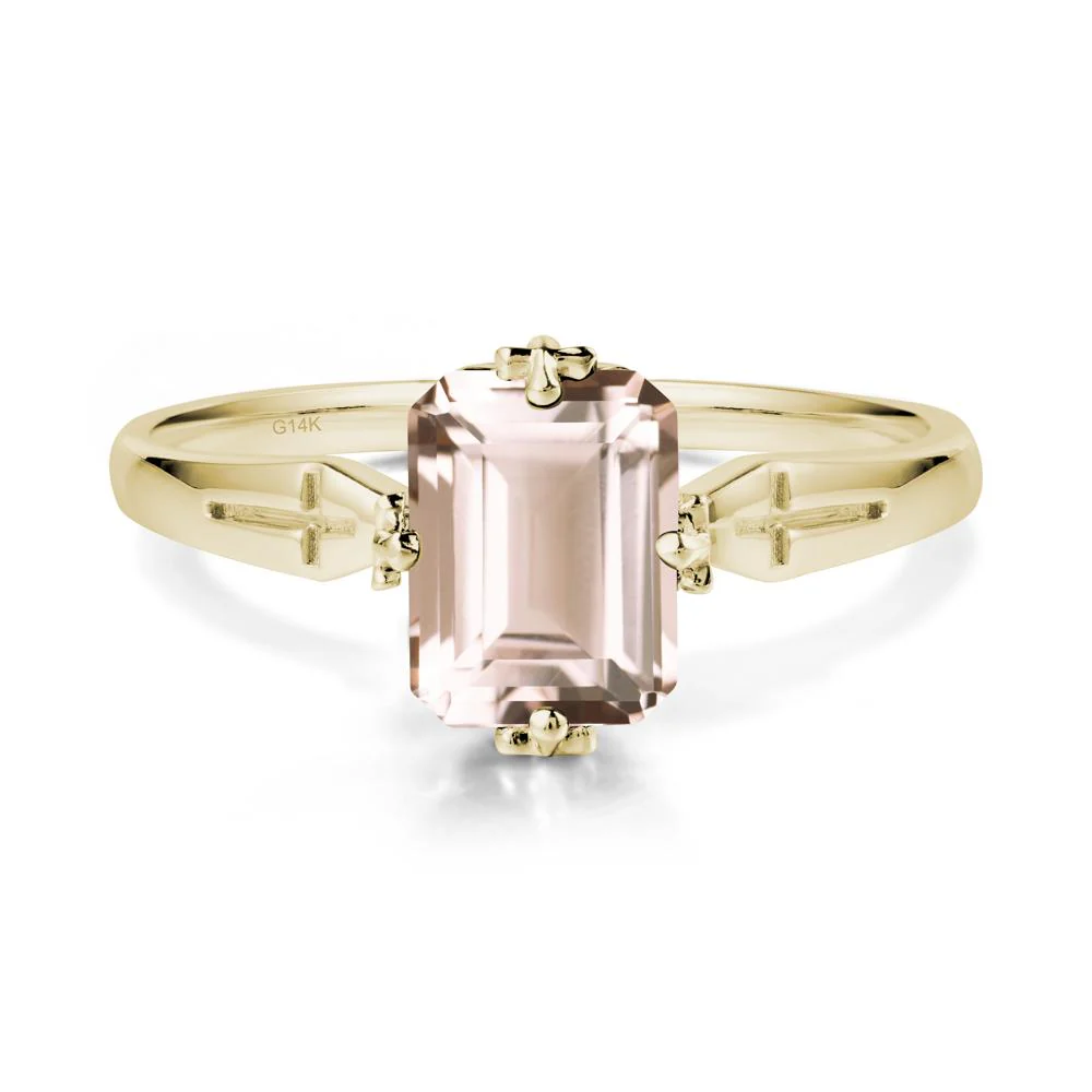 Solitaire Morganite Gothic Cross Ring - Image 3