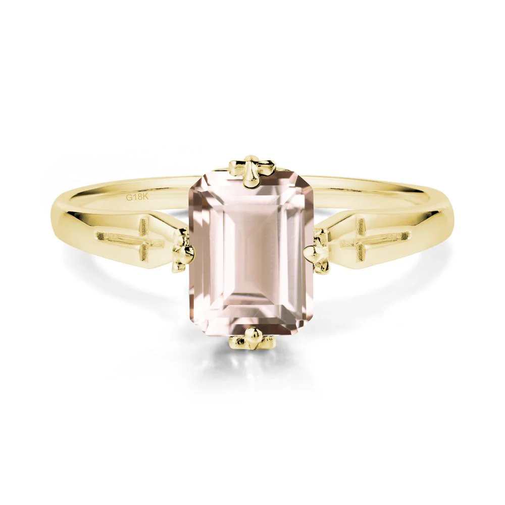 Solitaire Morganite Gothic Cross Ring - Image 6