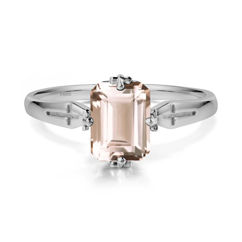 Solitaire Morganite Gothic Cross Ring - Image 8