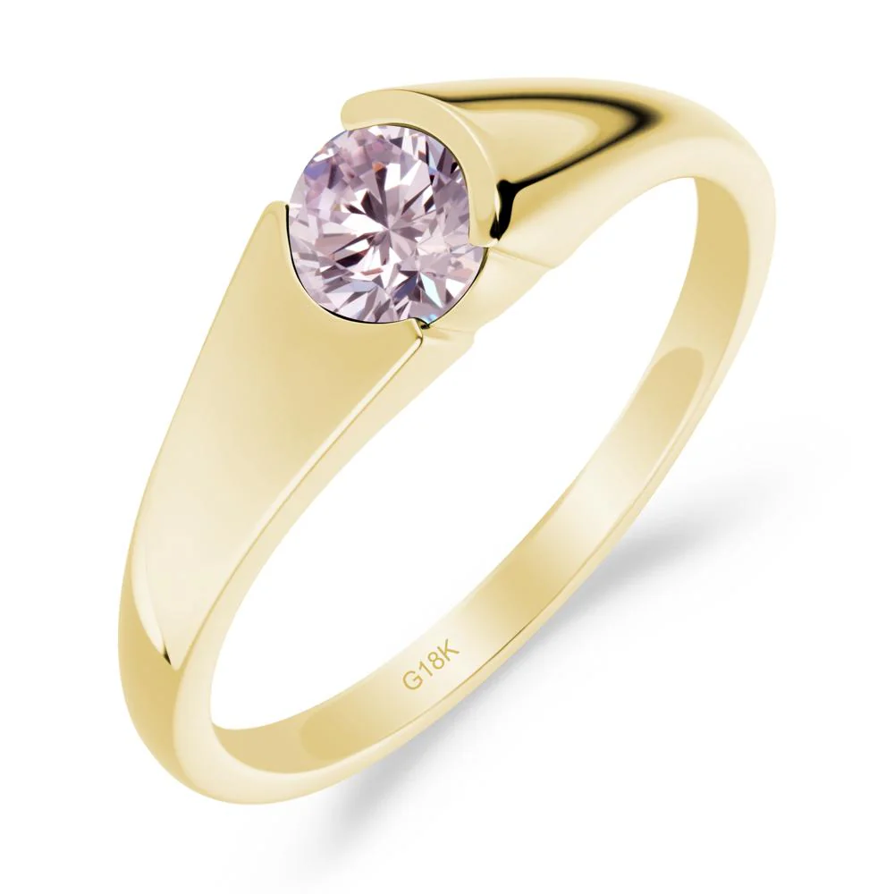 Solitaire Pink Cubic Zirconia Promise Ring - Image 5