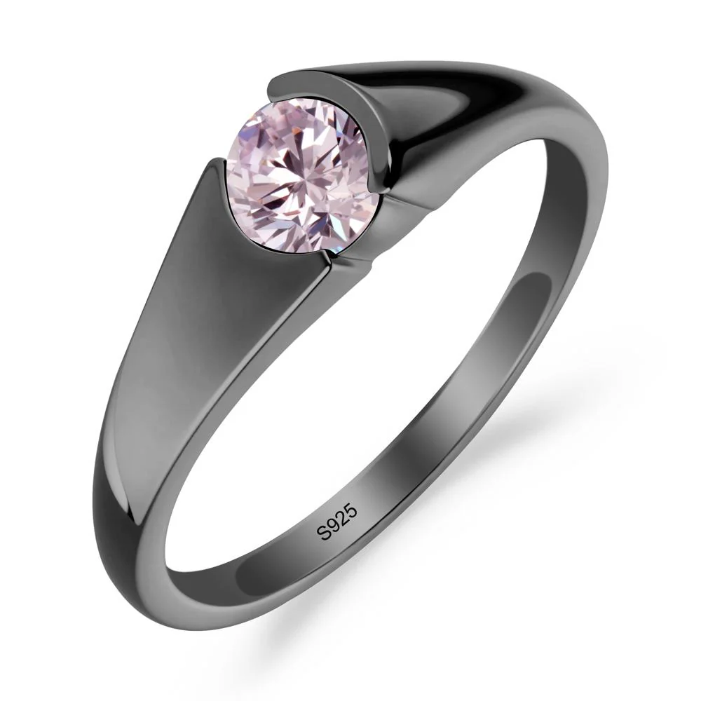 Solitaire Pink Cubic Zirconia Promise Ring - Image 9