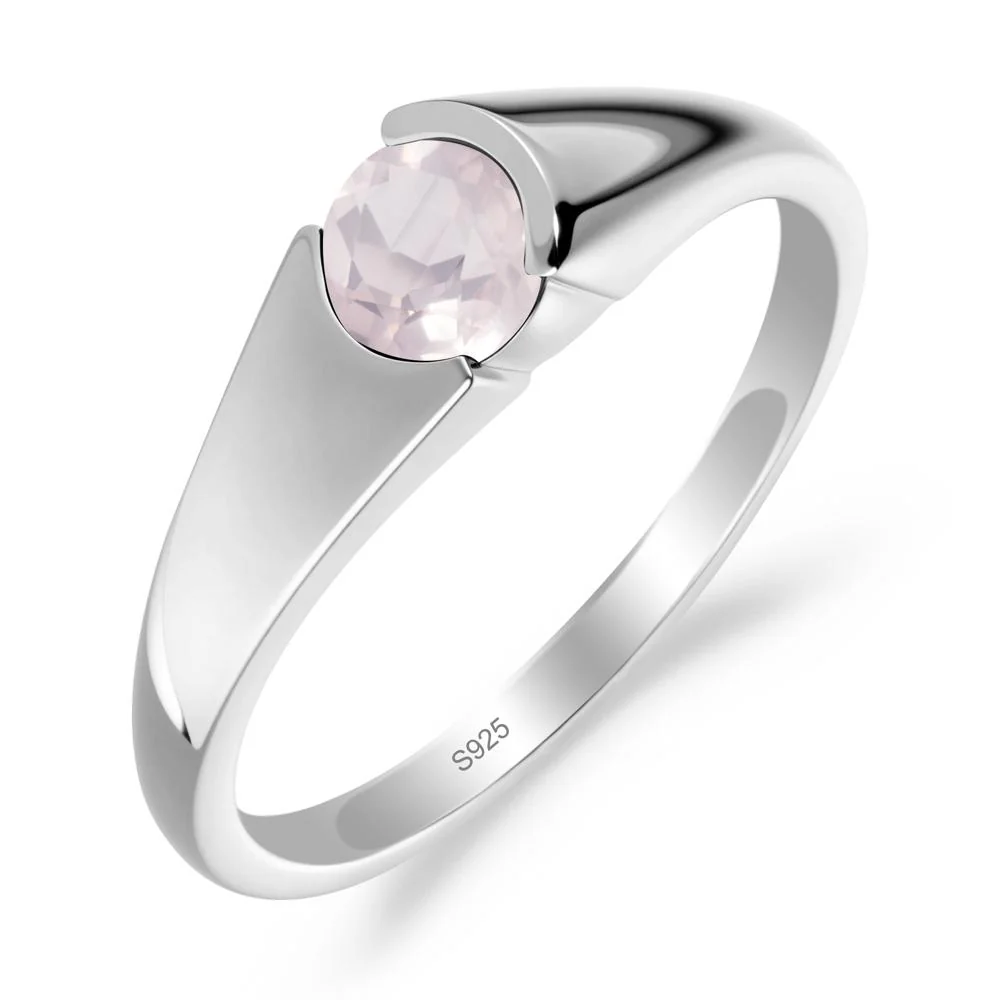 Solitaire Rose Quartz Promise Ring