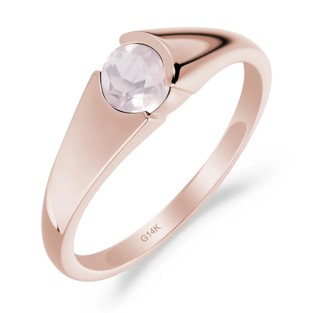Solitaire Rose Quartz Promise Ring - Image 2