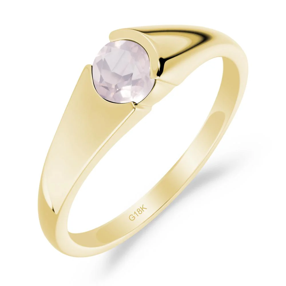 Solitaire Rose Quartz Promise Ring - Image 3