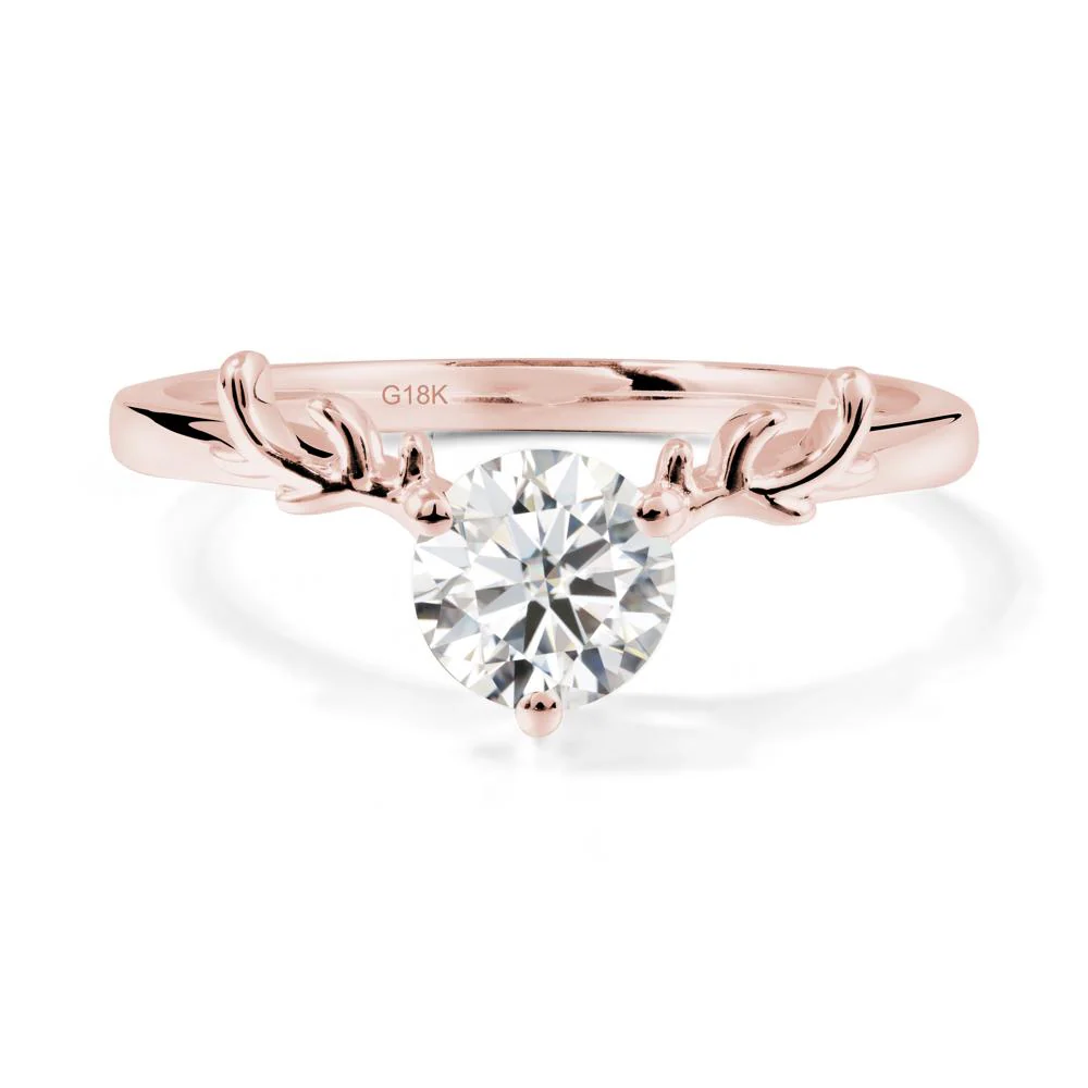 Round Moissanite Antler Christmas Ring - Image 5