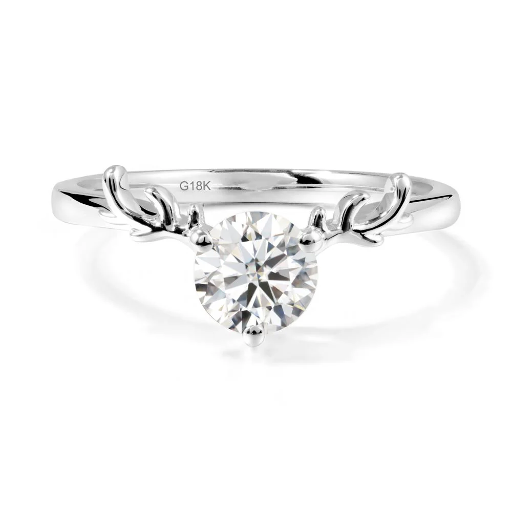 Round Moissanite Antler Christmas Ring - Image 6