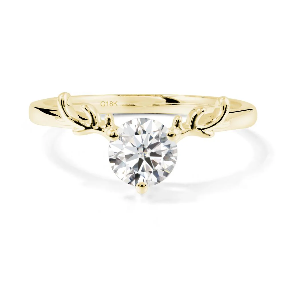 Round Moissanite Antler Christmas Ring - Image 7