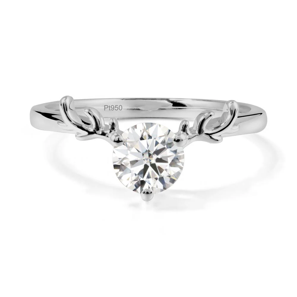 Round Moissanite Antler Christmas Ring - Image 8
