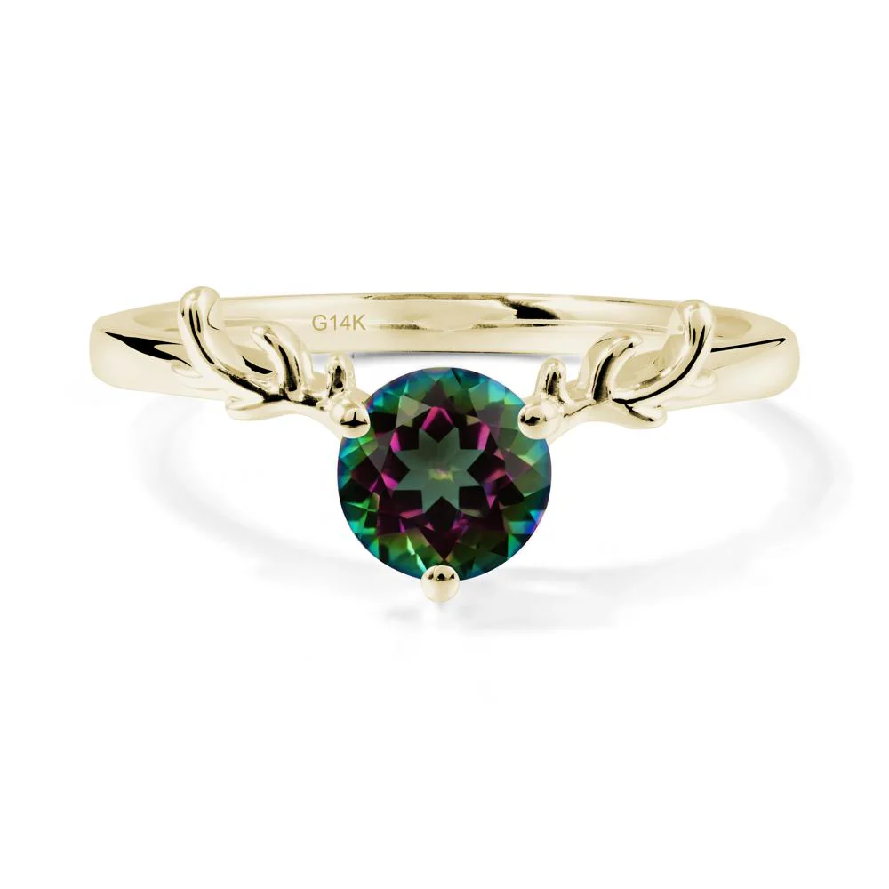 Round Mystic Topaz Antler Christmas Ring - Image 3
